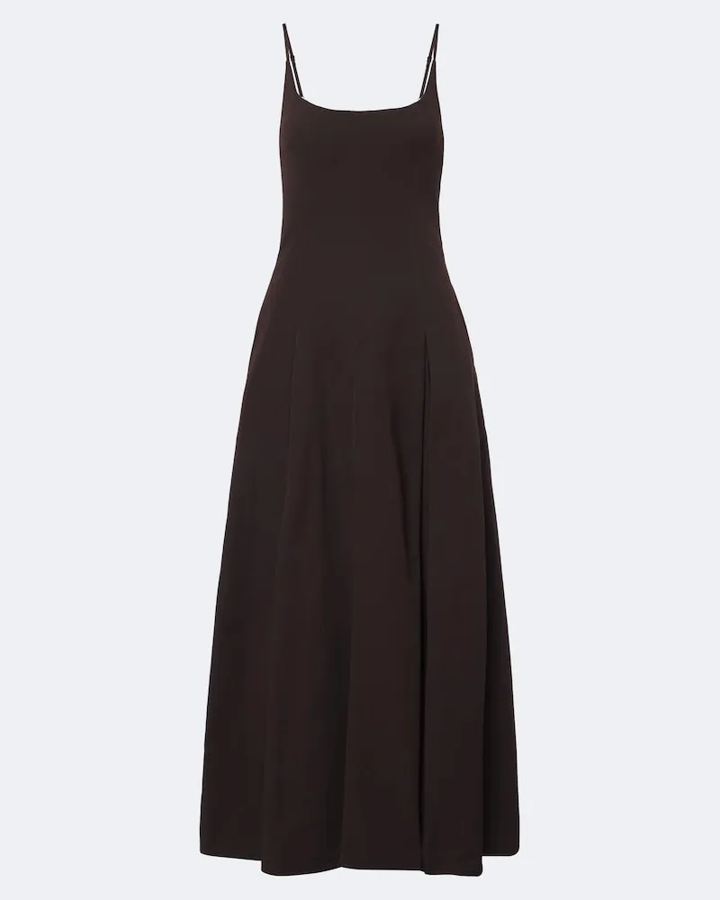 STAUD Maxikleid Jill aus einem Baumwollgemisch Braun