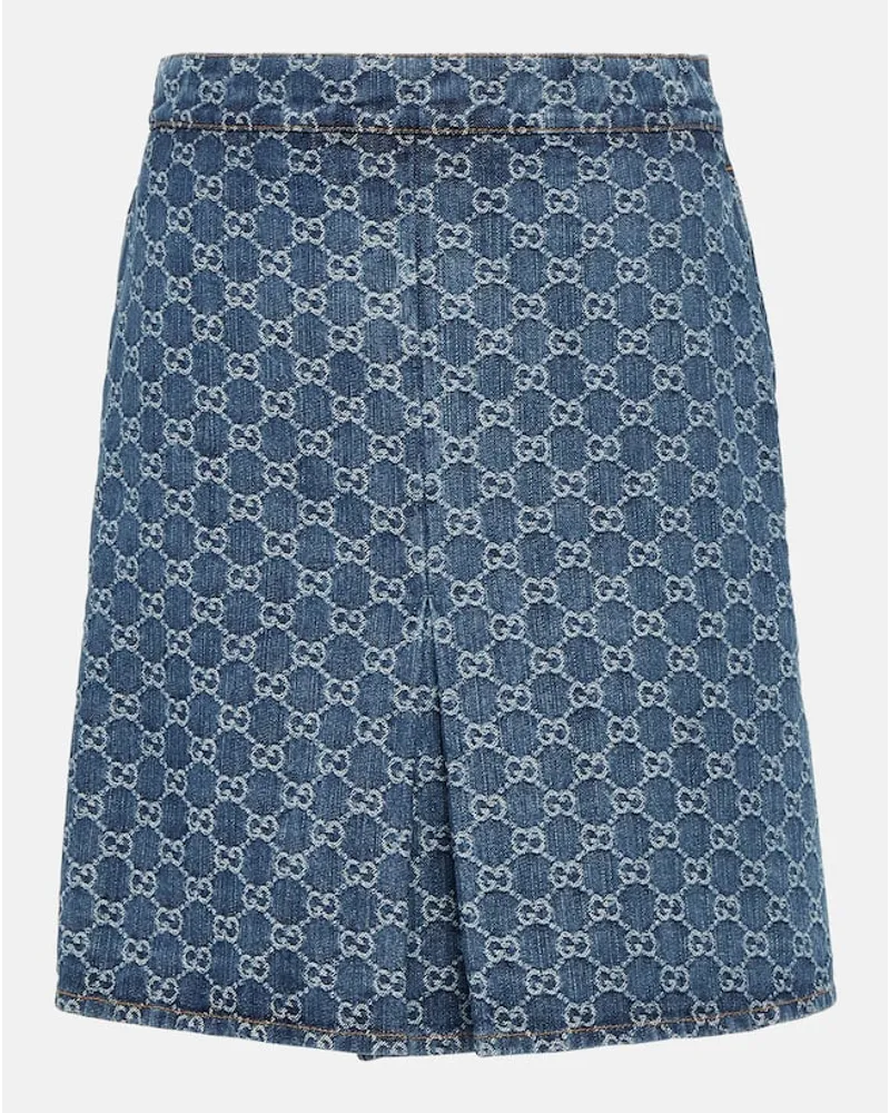 Gucci Jeansrock GG Blau