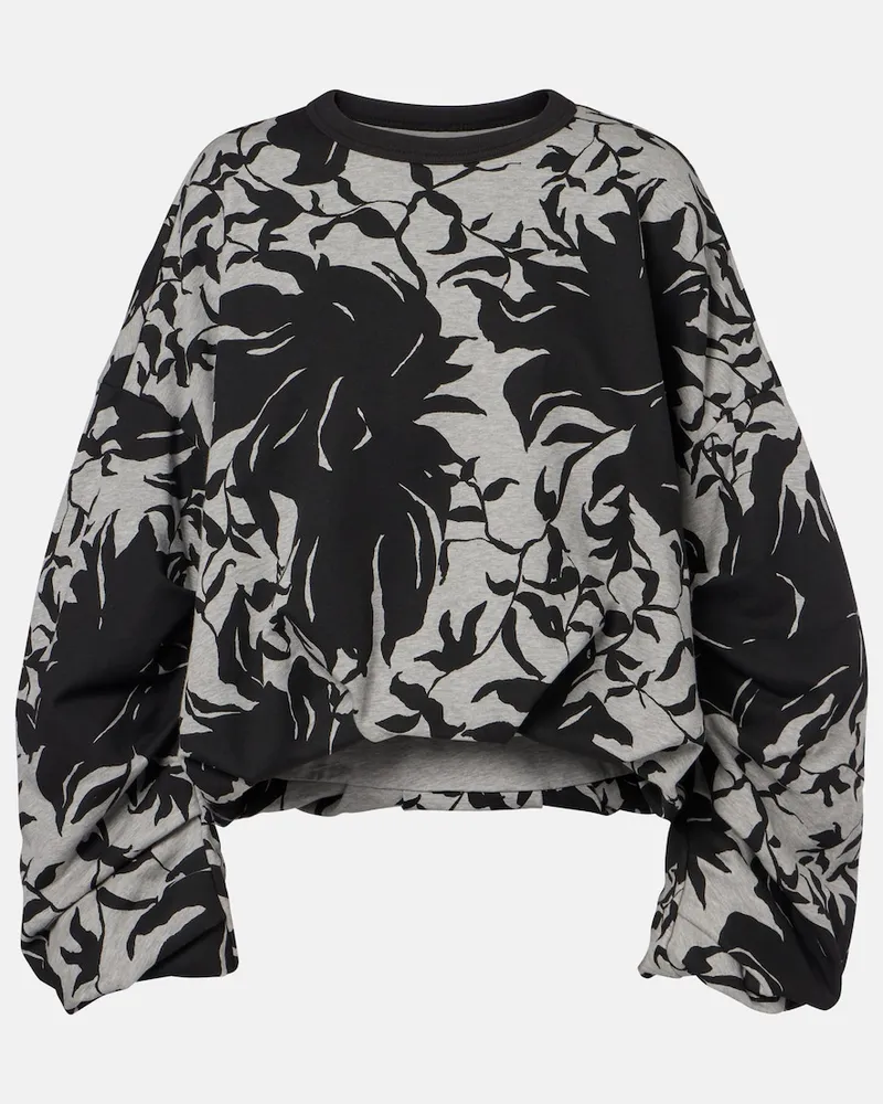 Dries van Noten Sweatshirt aus Baumwoll-Jersey Schwarz