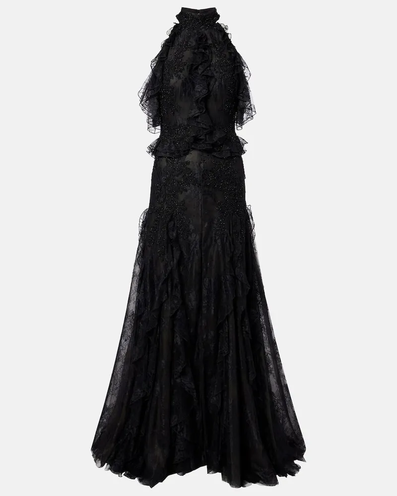 COSTARELLOS Robe aus Spitze Schwarz