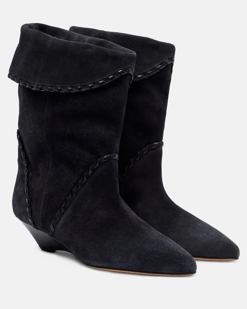 Isabel Marant Stiefel Edoa 45 aus Veloursleder Schwarz