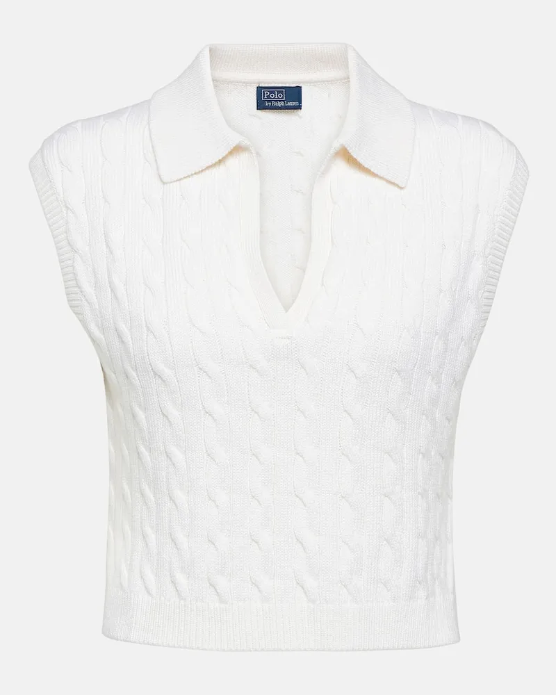 Ralph Lauren Pullunder aus einem Wollgemisch Weiß