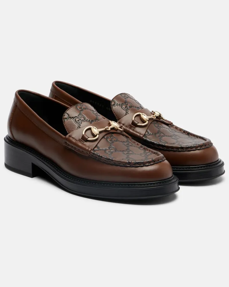 Gucci Loafers Horsebit aus Leder Braun
