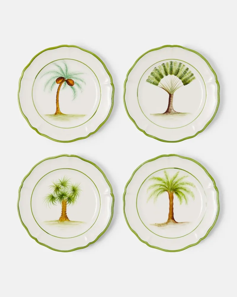 Les-Ottomans Set aus vier Speisetellern Multicolor