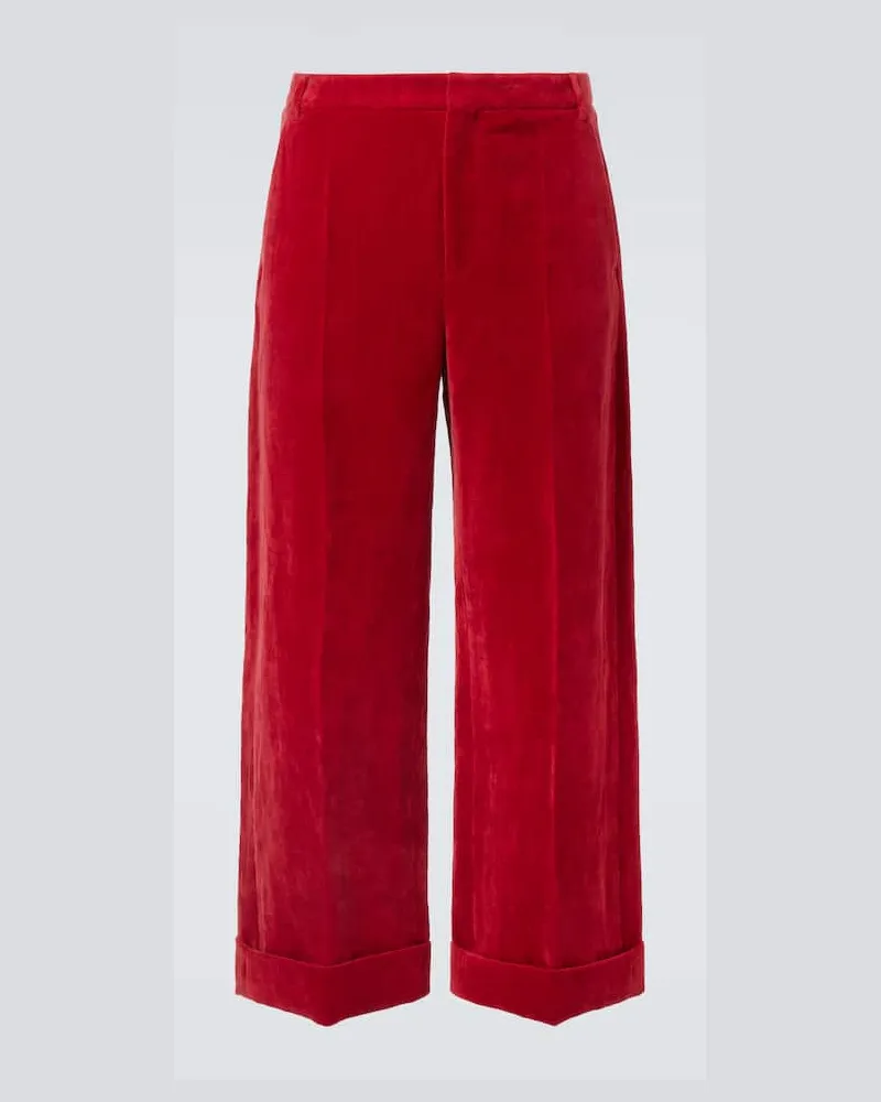 Valentino Garavani Weite Hose aus Samt Rot