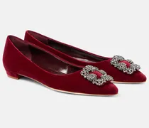 Ballerinas Hangisi aus Samt mit Kristallen