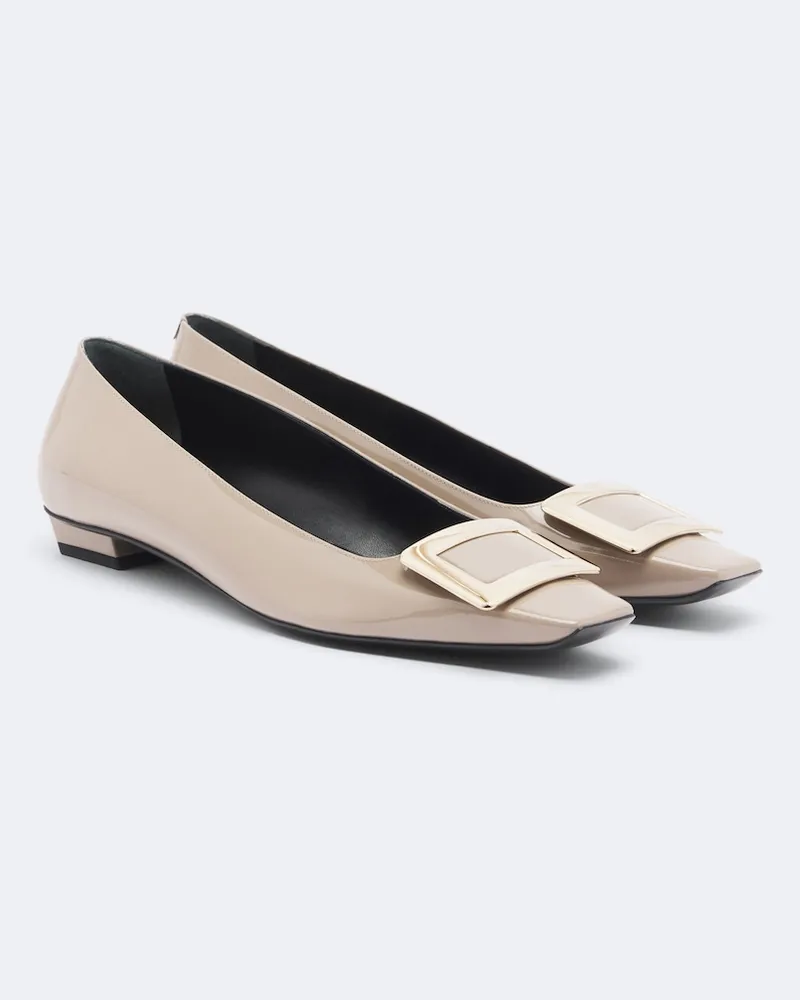 Roger Vivier Ballerinas Belle Vivier aus Lackleder Grau