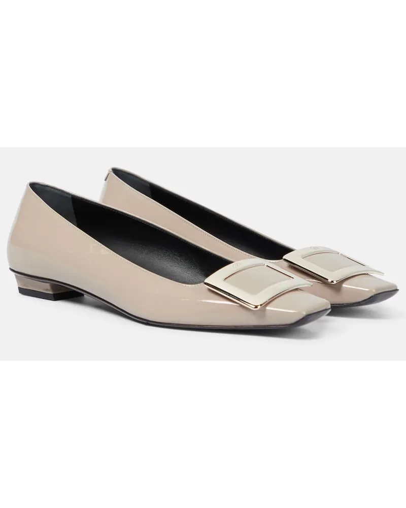 Roger Vivier Ballerinas Belle Vivier aus Lackleder Grau