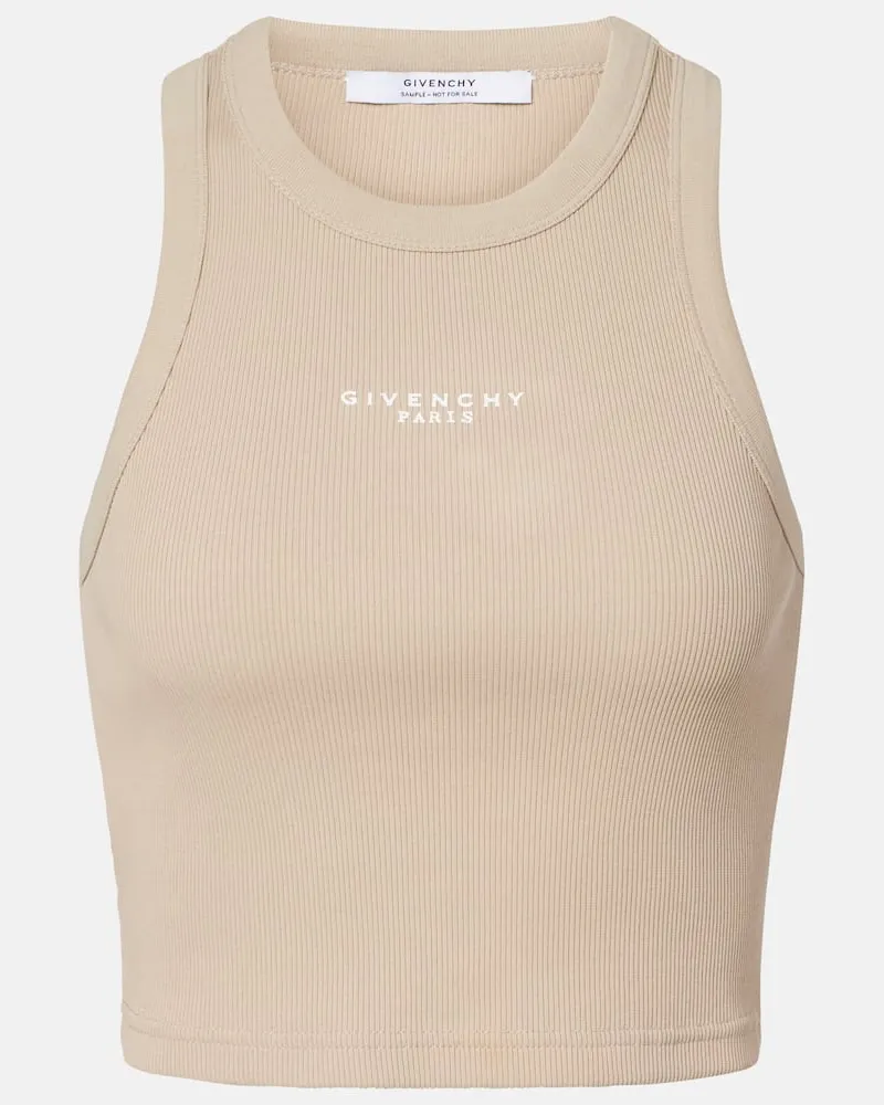Givenchy Cropped-Top aus Baumwoll-Jersey Beige