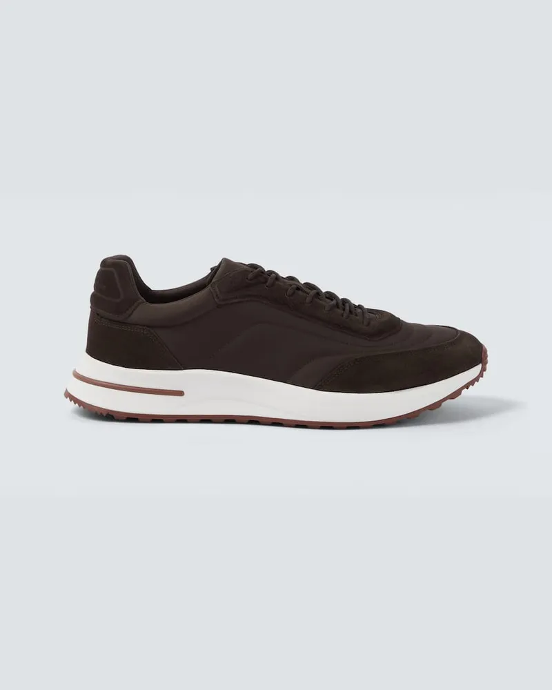 Loro Piana Sneakers Week End Walk mit Veloursleder Braun