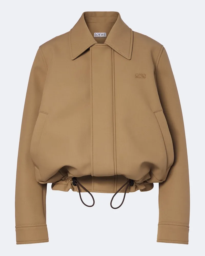 Loewe Blouson Double L aus Baumwolle Beige