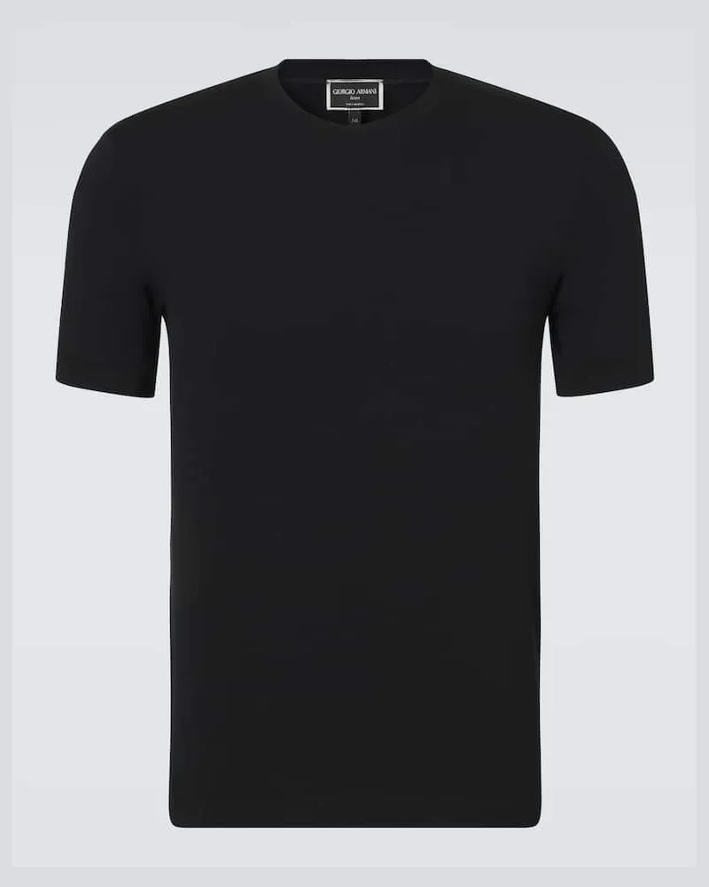 Giorgio Armani T-Shirt Icon aus Jersey Schwarz