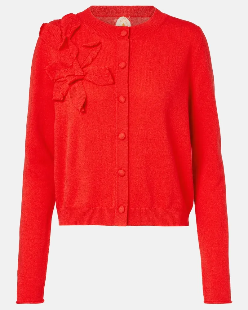 Jardin des Orangers Cardigan aus Kaschmir und Wolle Rot