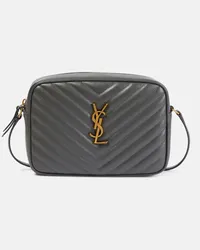 Saint Laurent Schultertasche Lou aus Leder Grau