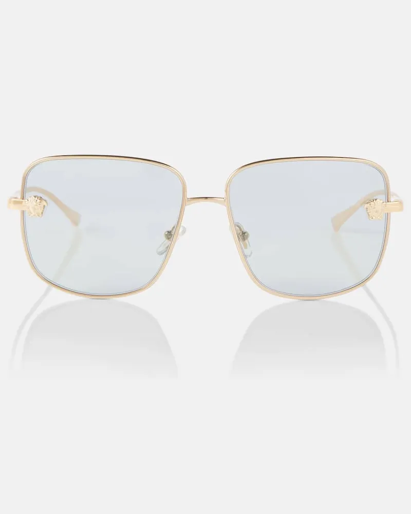 Versace Eckige Sonnenbrille Medusa Gold