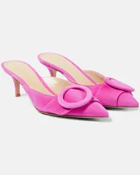 Gianvito Rossi Mules Portofino 55 aus Veloursleder Pink