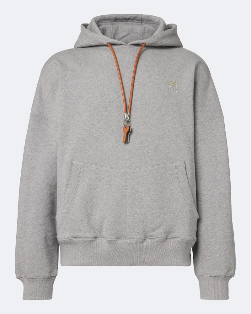 Loewe Hoodie Anagram aus Baumwoll-Jersey Grau