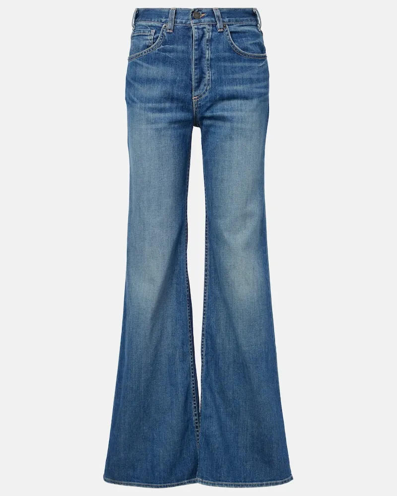 Nili Lotan High-Rise Bootcut Jeans Terrell Blau