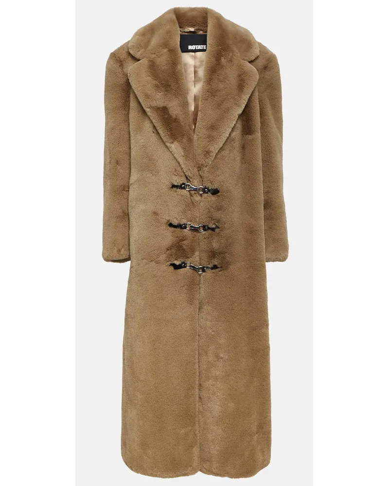 ROTATE Birger Christensen Mantel aus Faux Fur Braun