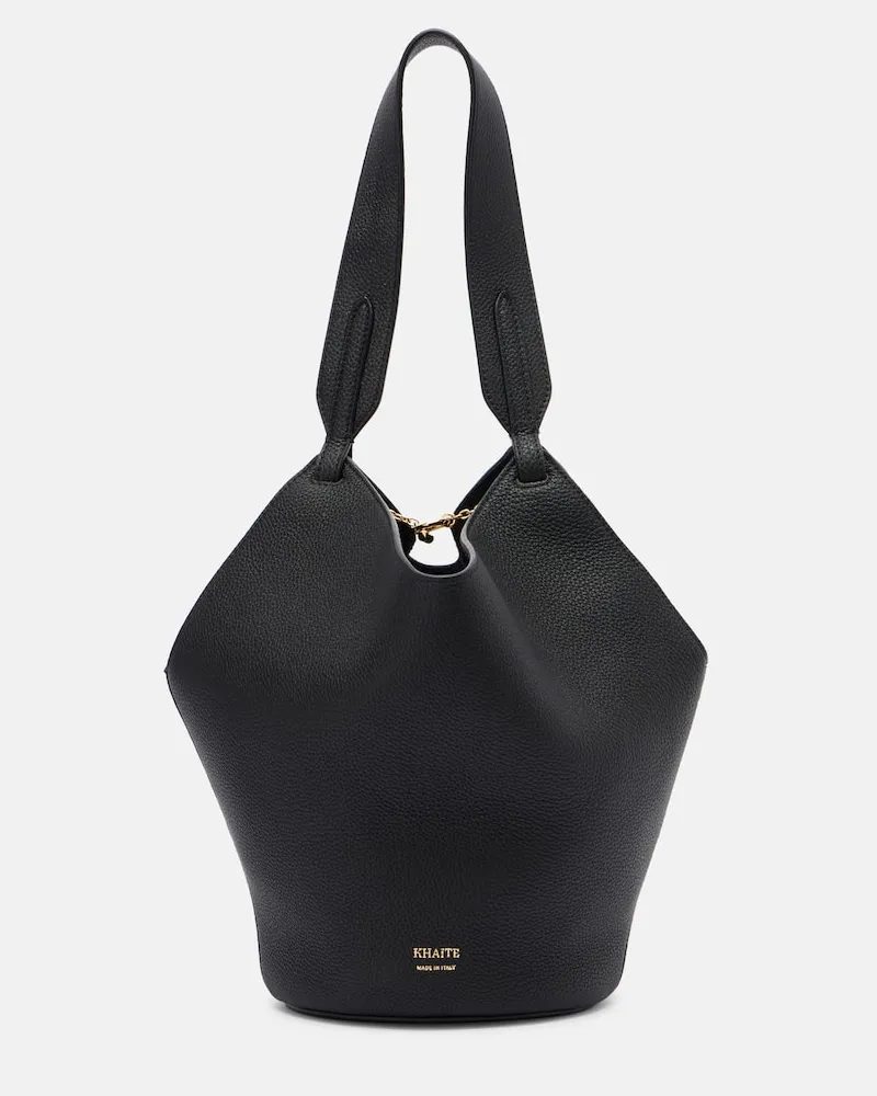 KHAITE Tote Bag Lotus Mini aus Leder Schwarz