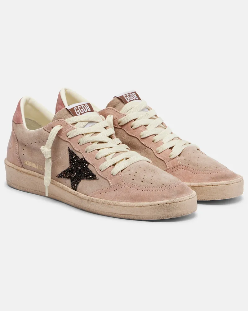 Golden Goose Sneakers Ball Star aus Veloursleder Rosa