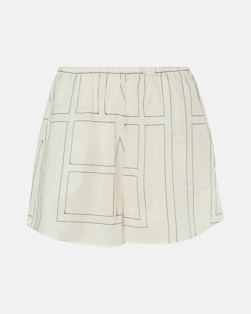 Totême Shorts Monogram aus einem Baumwollgemisch Weiß