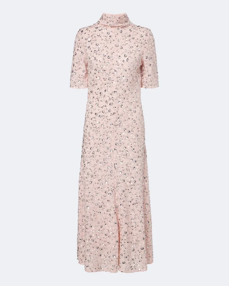 Paco Rabanne Midikleid mit Pailletten Rosa