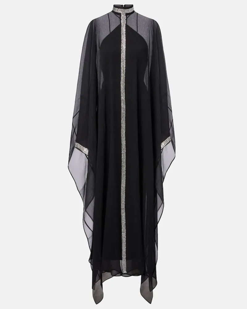 Taller Marmo Kaftan Parthenon mit Swarovski®-Kristallen Schwarz