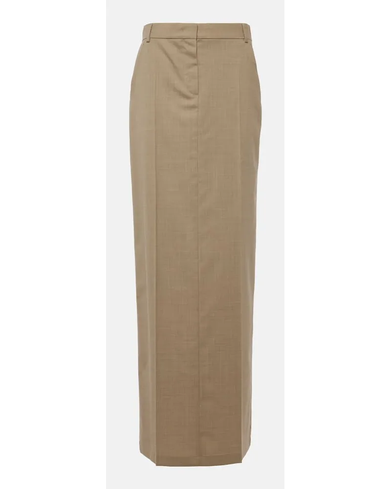 Max Mara Maxirock Circe aus Schurwolle Beige