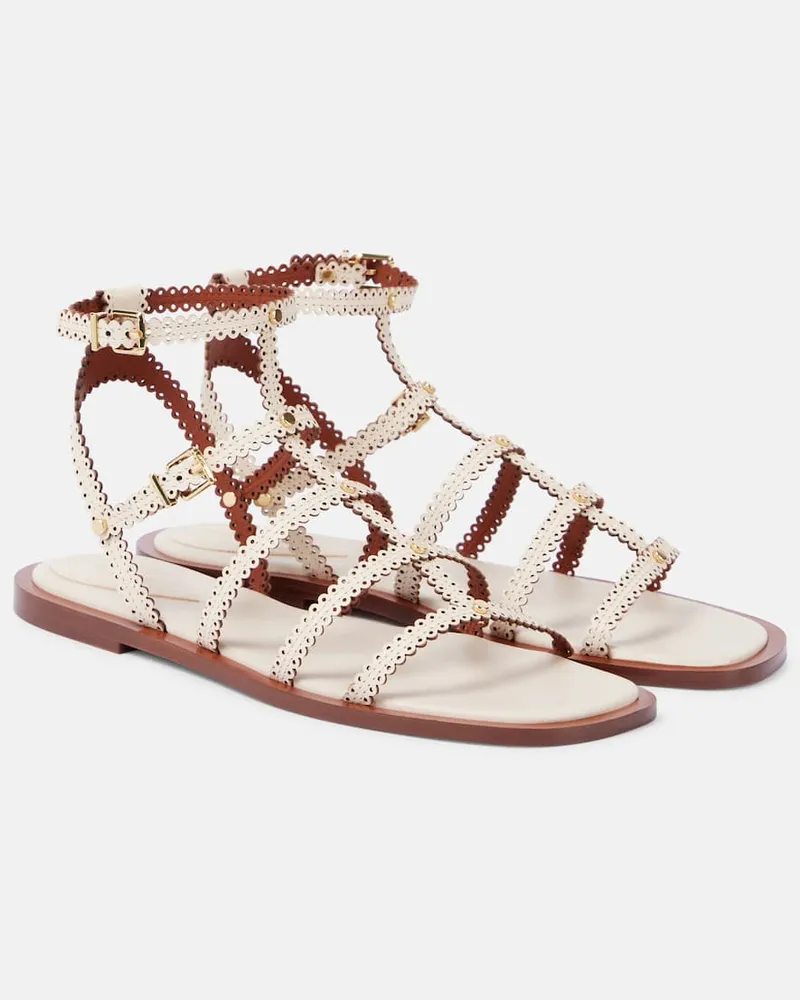 Zimmermann Sandalen Goldie aus Leder Weiß