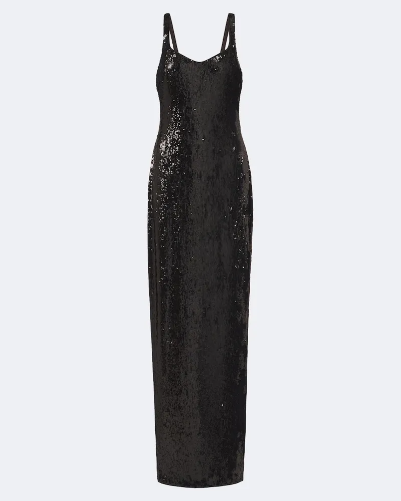 Balmain Robe mit Pailletten Grün