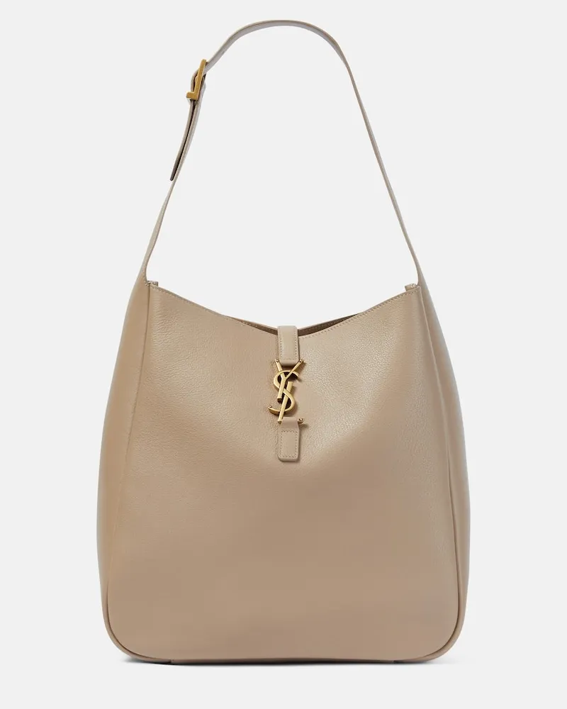 Saint Laurent Schultertasche Le 5 à 7 Large aus Leder Beige