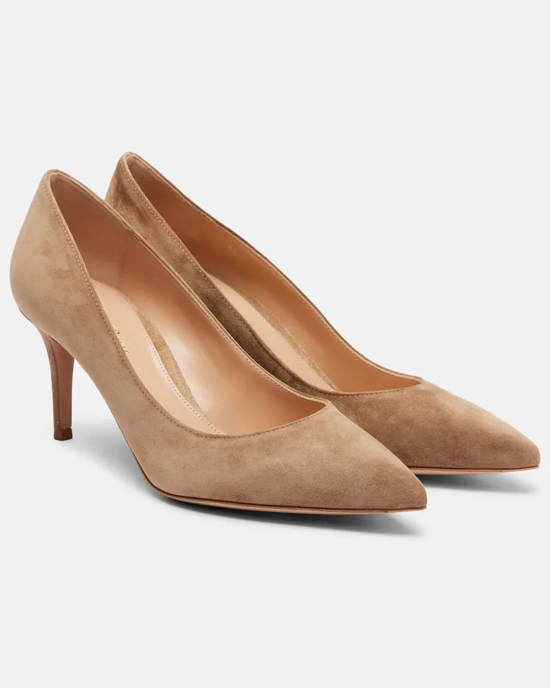 Gianvito Rossi Pumps Gianvito 70 aus Veloursleder Beige