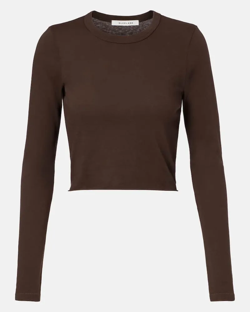 SLVRLAKE Cropped-Top Baby aus Baumwoll-Jersey Braun