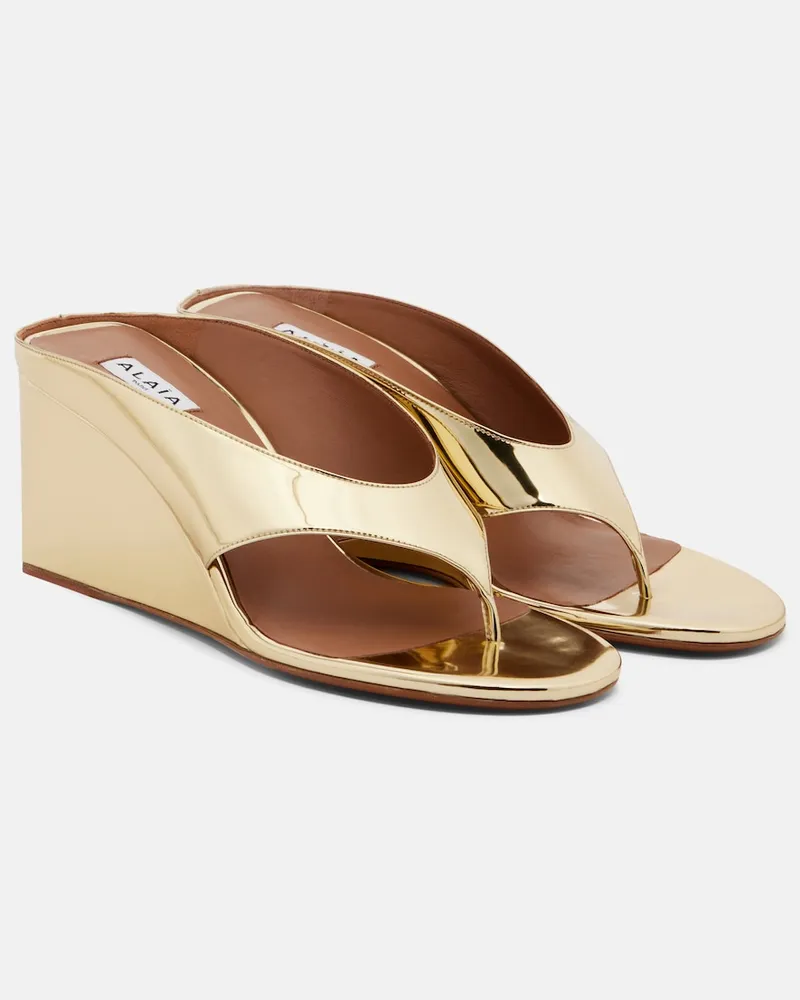 Alaïa Alaïa Wedge-Sandalen Cube Gold