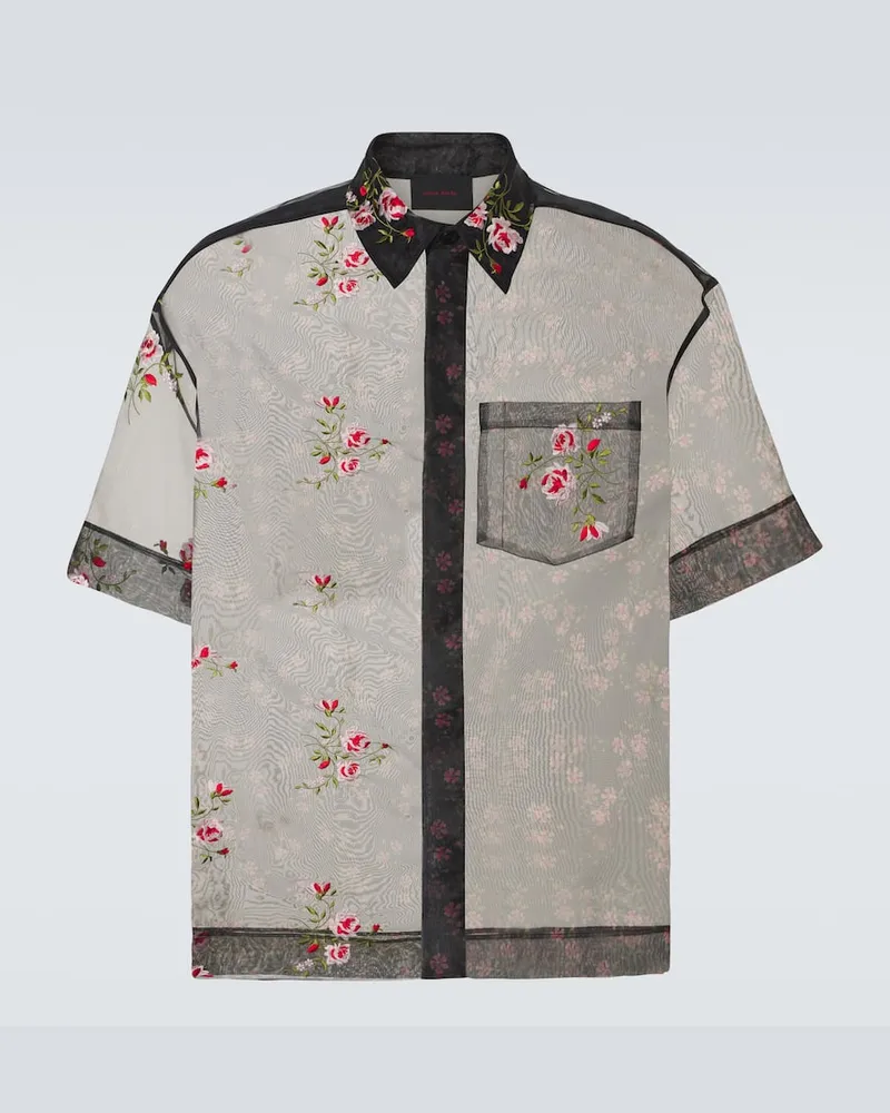 Simone Rocha Besticktes Hemd aus Organza Schwarz