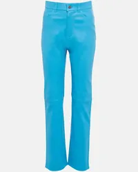 Stouls High-Rise-Hose Terry aus Leder Blau