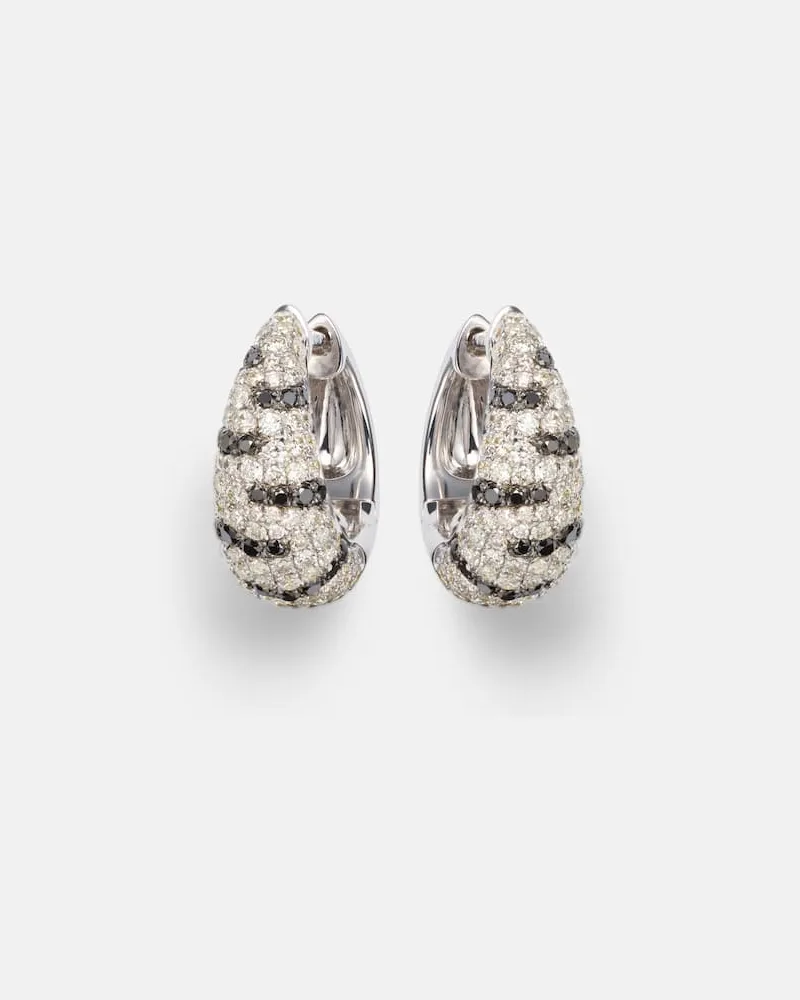 Yvonne Léon Yvonne Léon Ohrringe Zèbre aus 18kt Weißgold mit Diamanten Silber