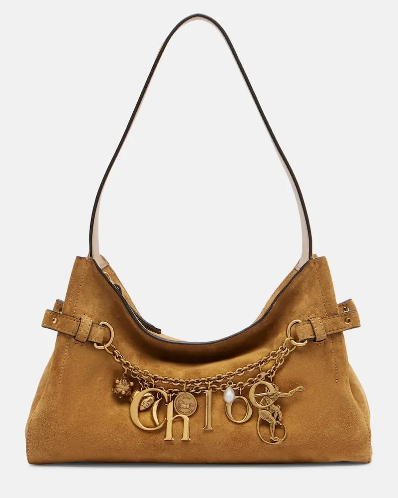 Chloé Chloé Tote Bag Chloé Charms aus Veloursleder Beige