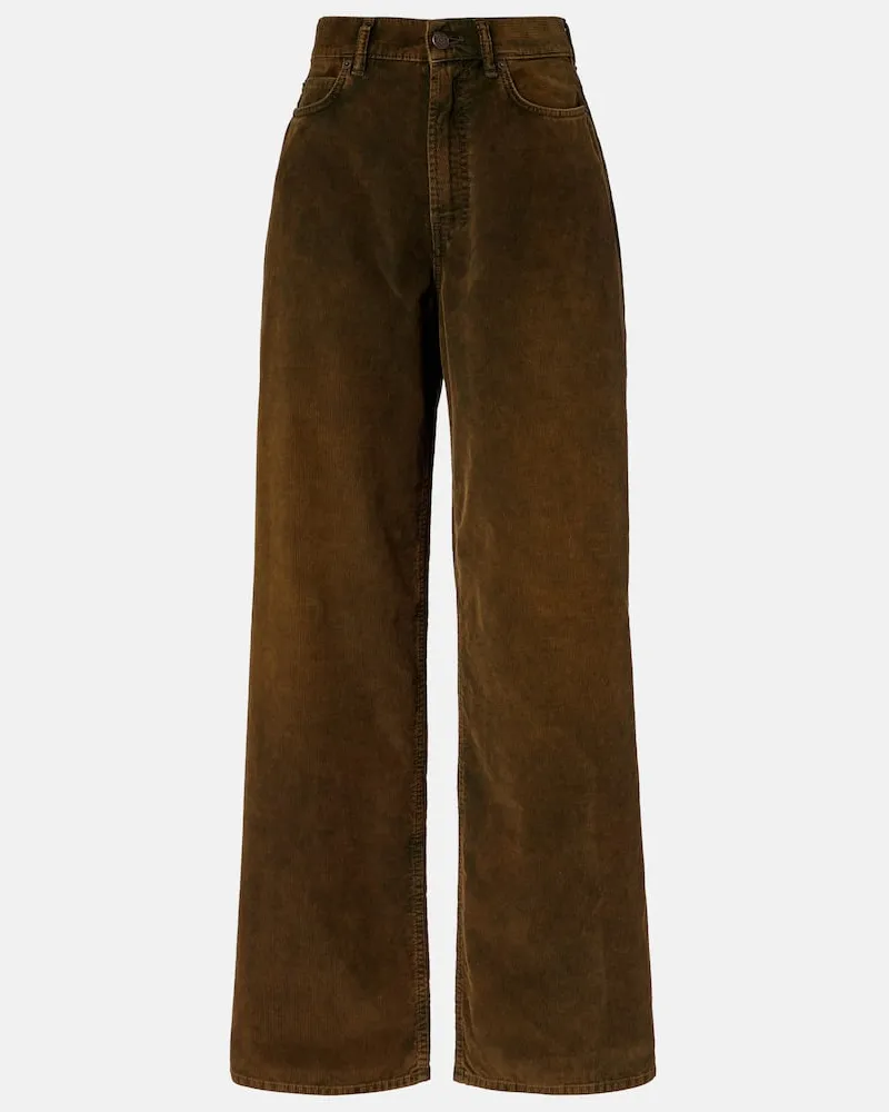 Acne Studios Mid-Rise-Hose aus Baumwoll-Cord Grün