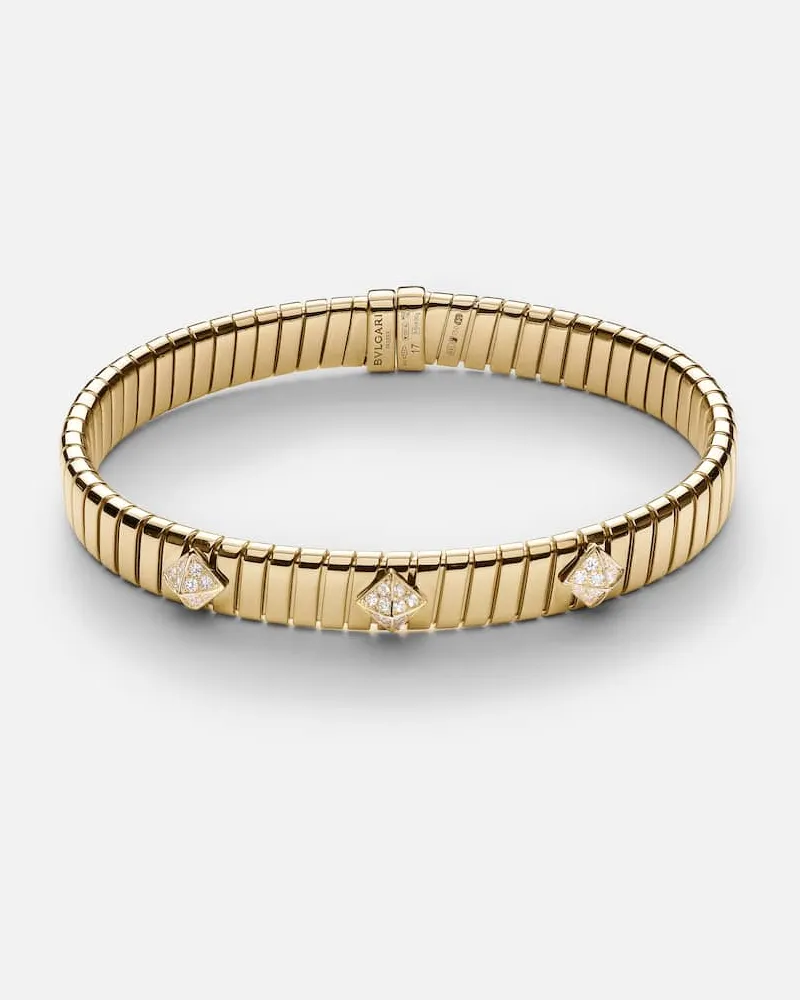 Bulgari Armreif Bvlgari Tubogas aus 18kt Gelbgold mit Diamanten Gold