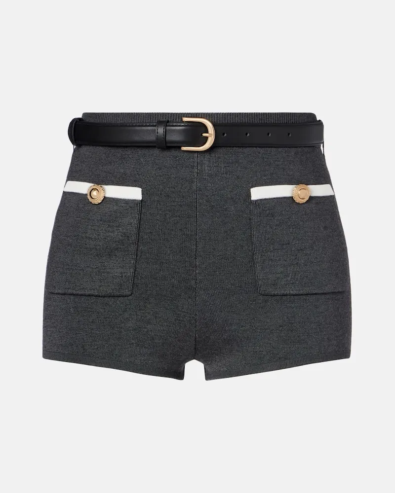 Self-Portrait Shorts aus Strick Grau