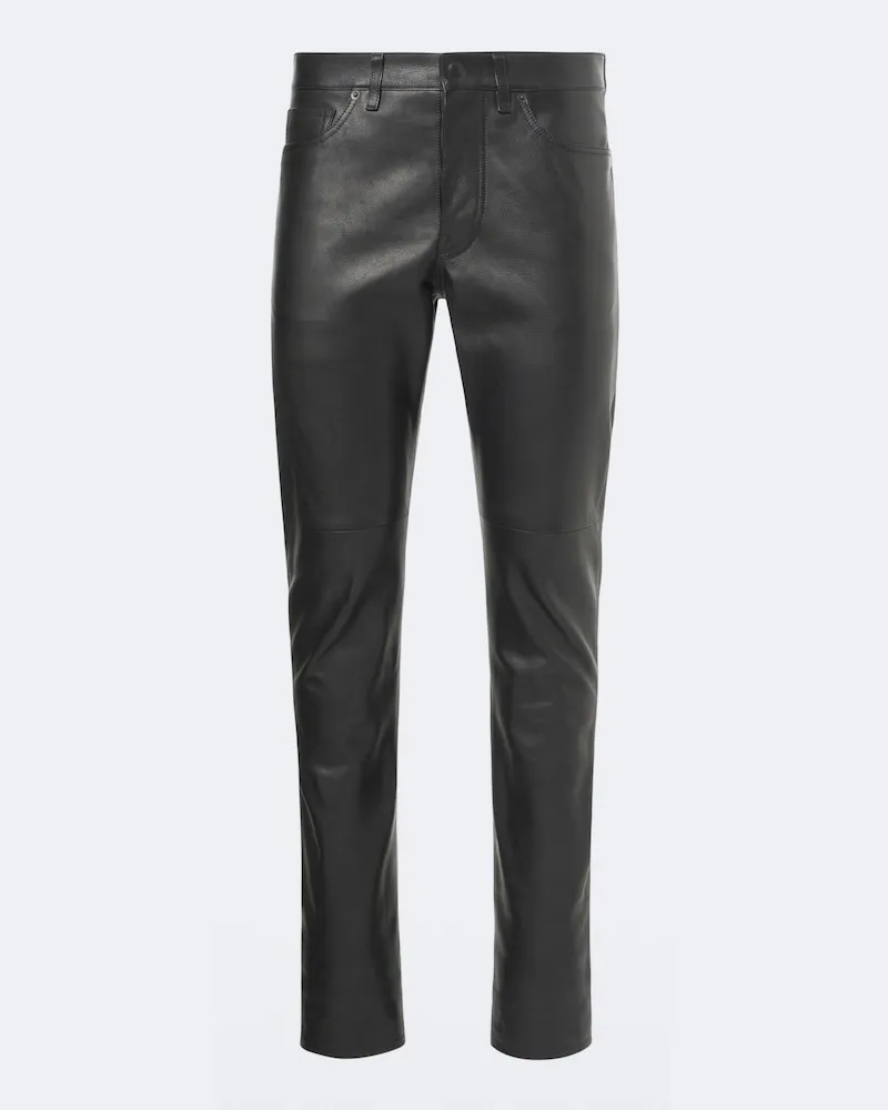 Tom Ford Schmale Hose aus Leder Schwarz