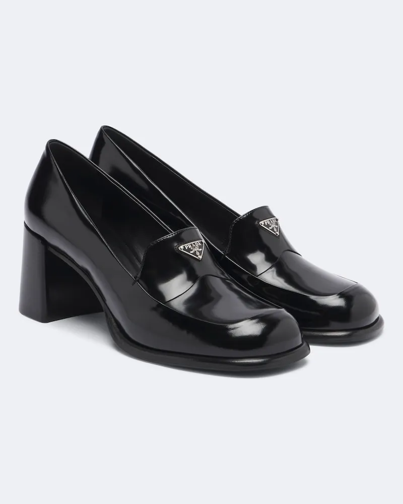 Prada Loafer-Pumps aus Lackleder Schwarz