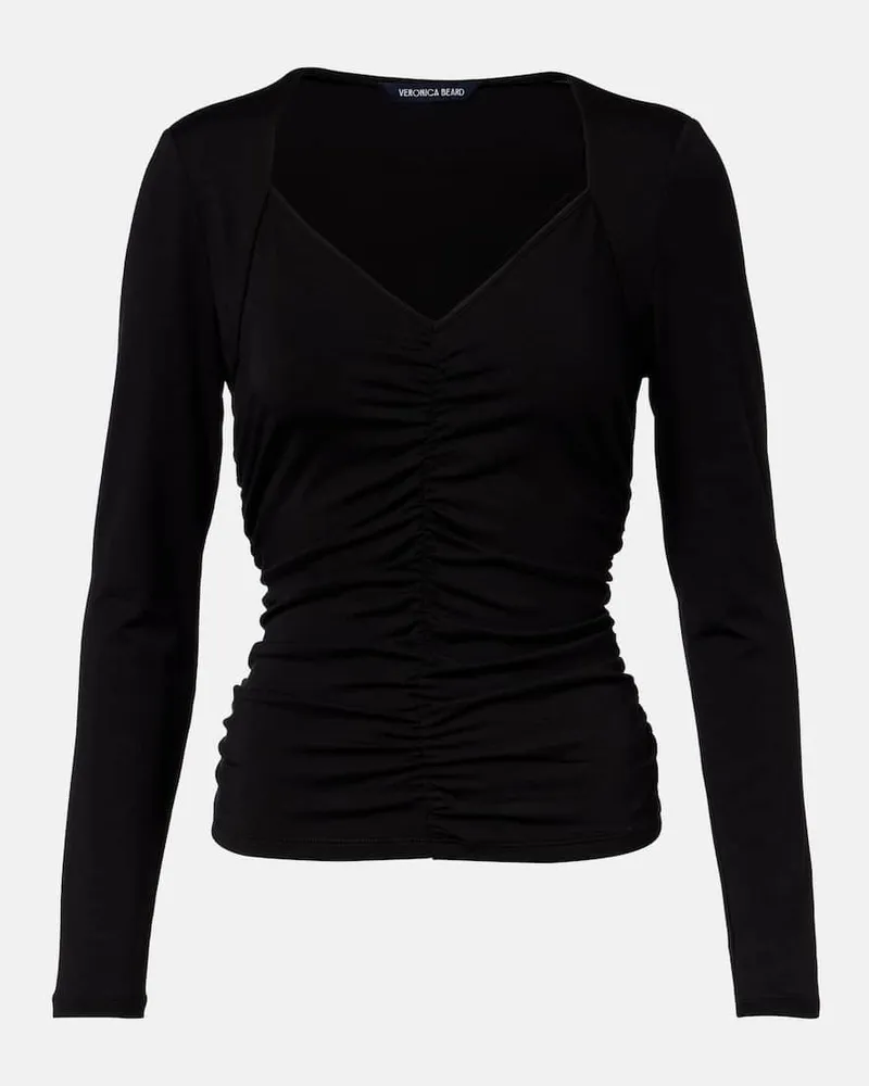 Veronica Beard Longsleeve Benedict aus Baumwoll-Jersey Schwarz