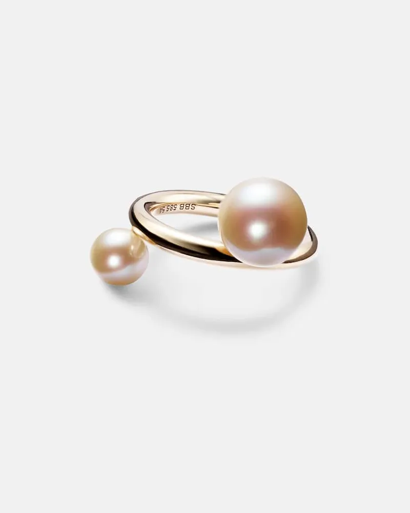 Sophie Bille Brahe Halskette La Grace aus 14kt Gelbgold mit Süßwasserperlen Gold