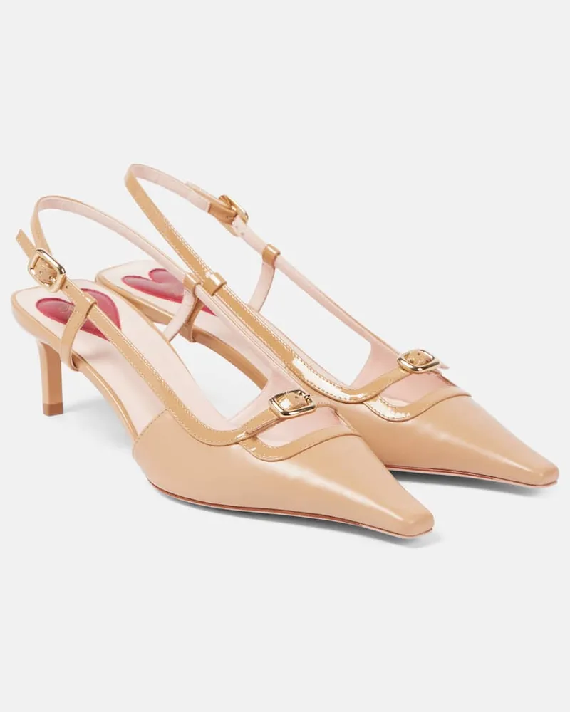 Roger Vivier Slingback-Pumps Viv’ Canard 55 aus Leder Beige