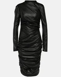 Tom Ford Midikleid aus Lederimitat Schwarz