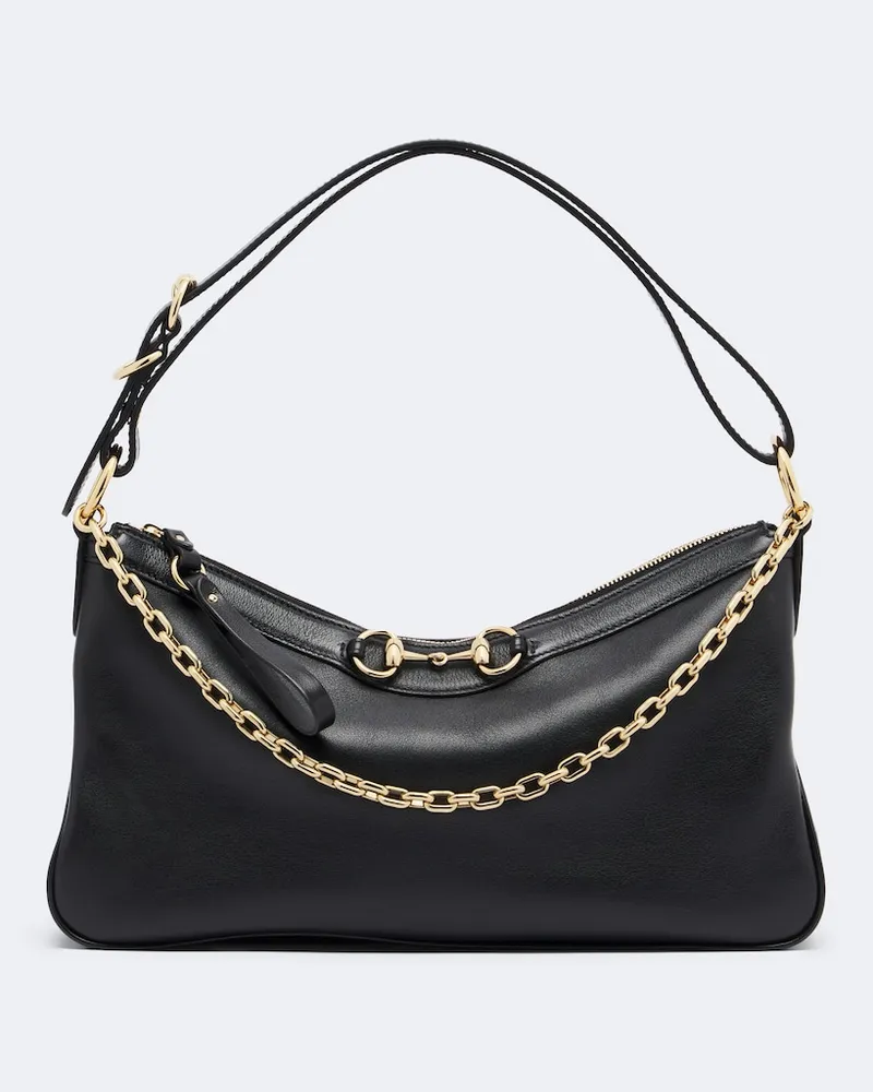Gucci Schultertasche Starlet Medium aus Leder Schwarz
