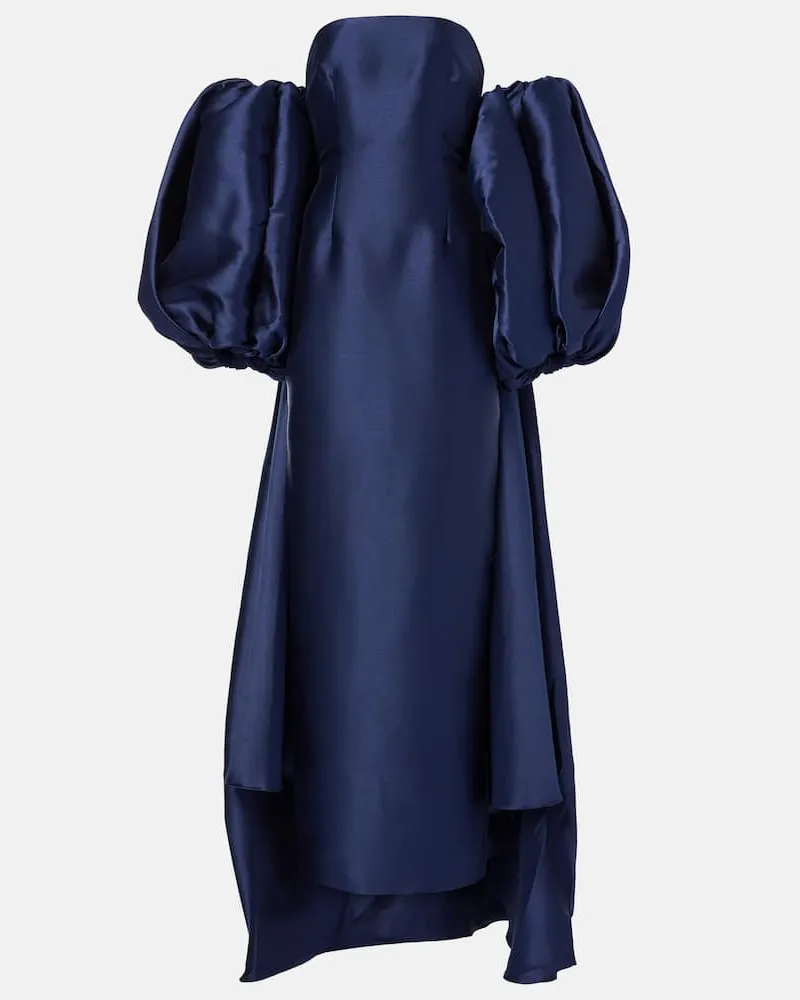 Solace London Robe Lea aus Twill Blau